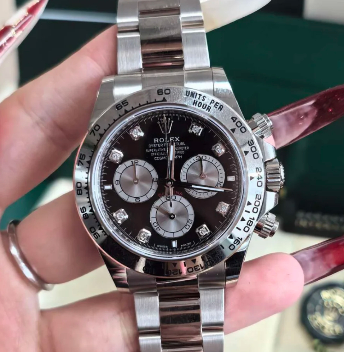 Pristine watch on wrist